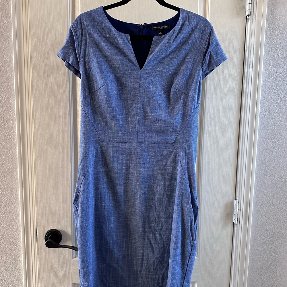 Banana Republic Classic Blue Midi Dress